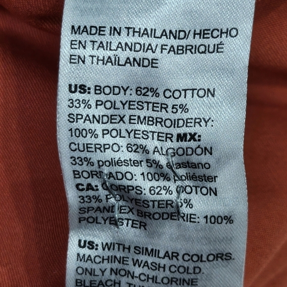 Chico's Burnt Orange Embroidered Floral Back Button Up Top Sz U.S. 15 or 3 Chico - Picture 8 of 8